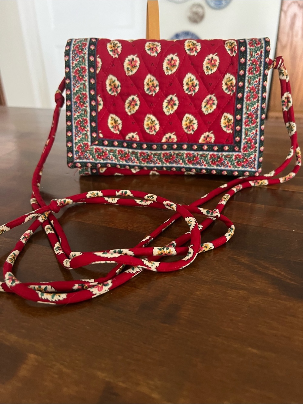 Vera Bradley Elite Crossbody Bag in Red Leaf, Retired